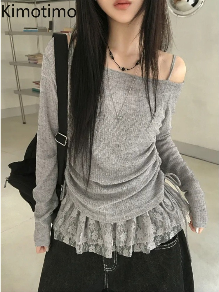 Cami Top Lace - Kimotimo Gray 2 Piece Sets Women
