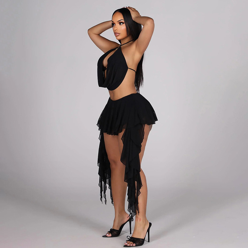 Women Sexy Solid Mesh 2 Piece  - Cami Top Lace 评论和价格