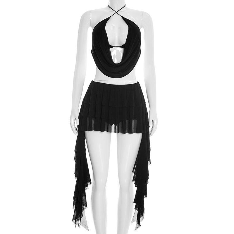 Women Sexy Solid Mesh 2 Piece  - Cami Top Lace 评论和价格