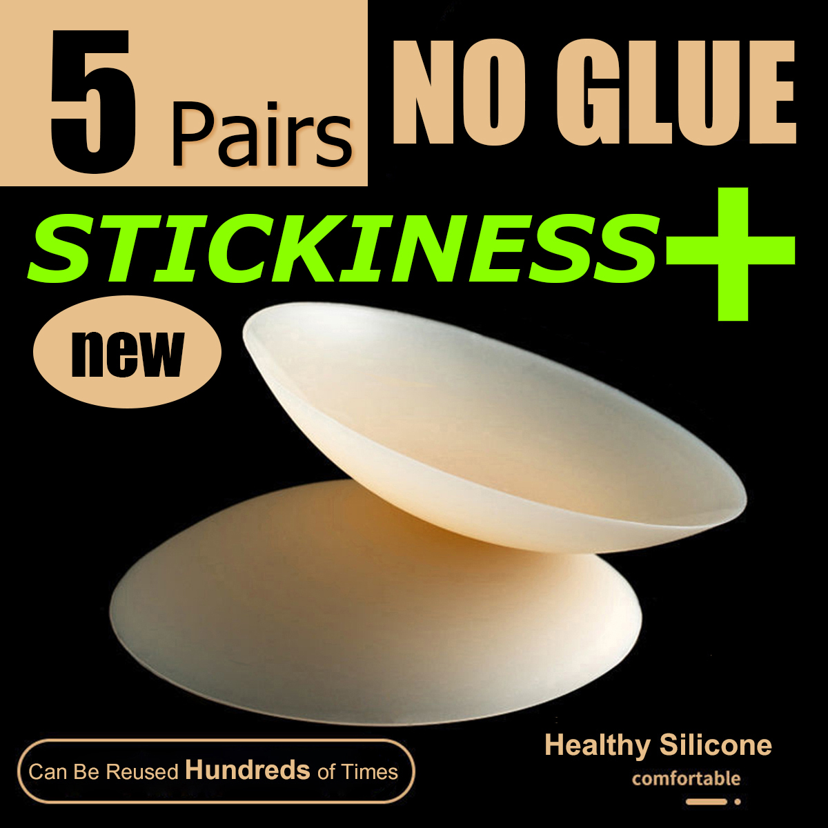 5 Pairs More Sticky 10cm No Tr - Nipple Cover Pasties 评论和价格