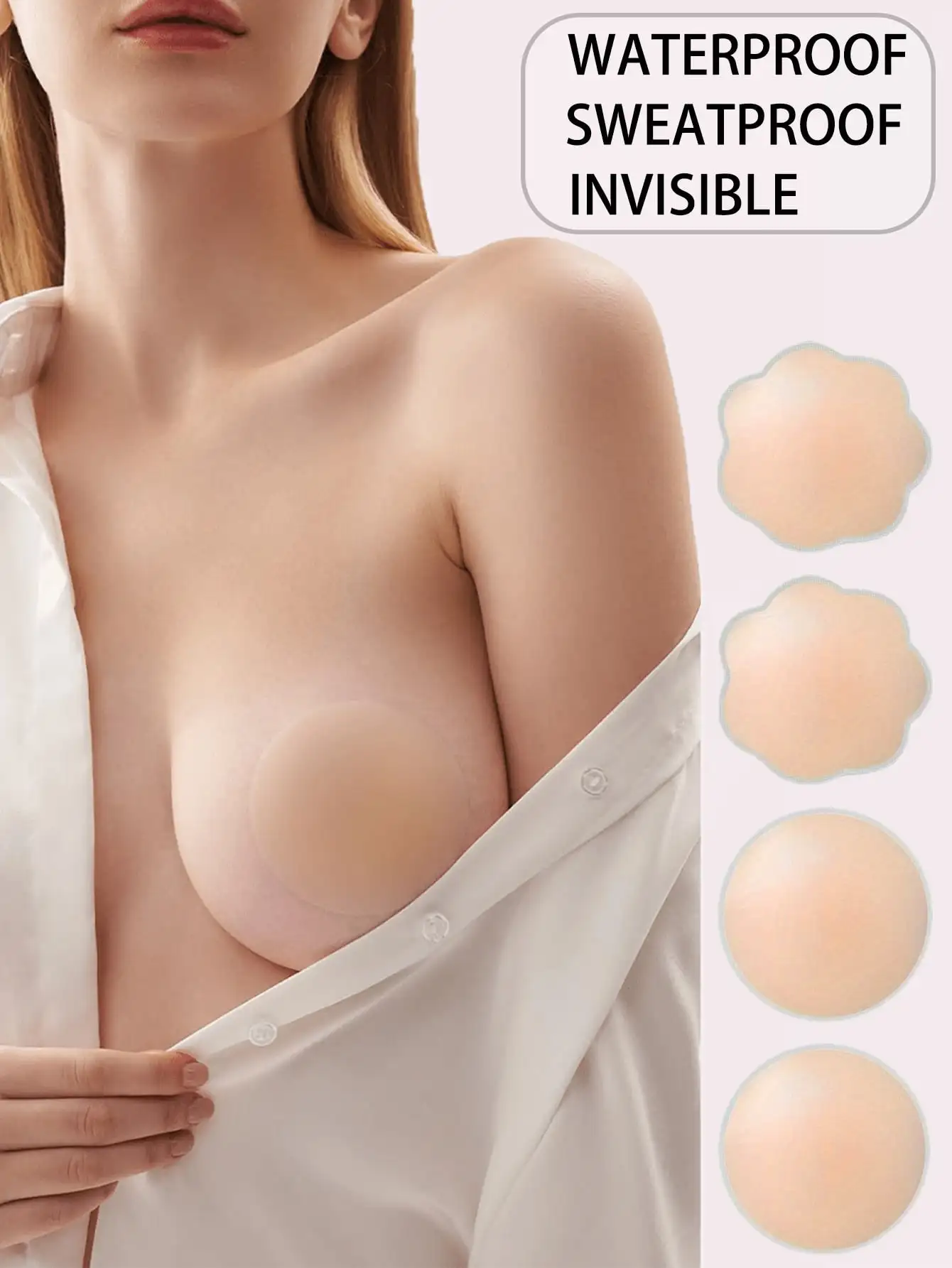 12 Reusable Seamless Silicone  - Silicone Bra Adhesive 评论和价格