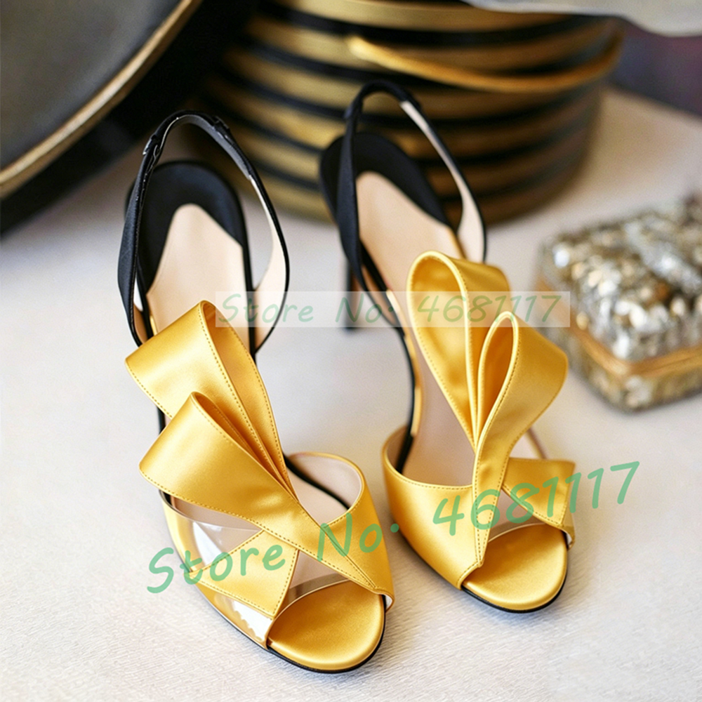 Satin Bow Back Strap High Heel - Slip Dress Satin 评论和价格