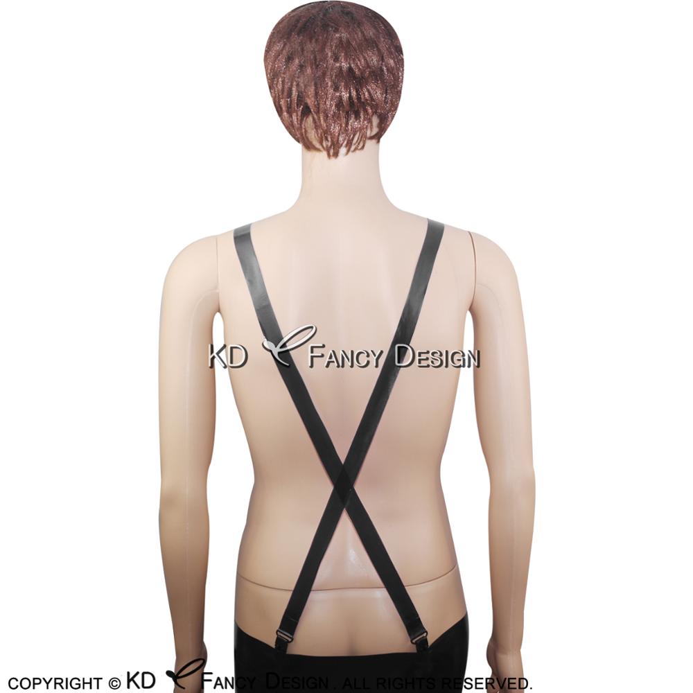 Black Sexy Rubber Latex Suspen - Garter Belt Set 评论和价格