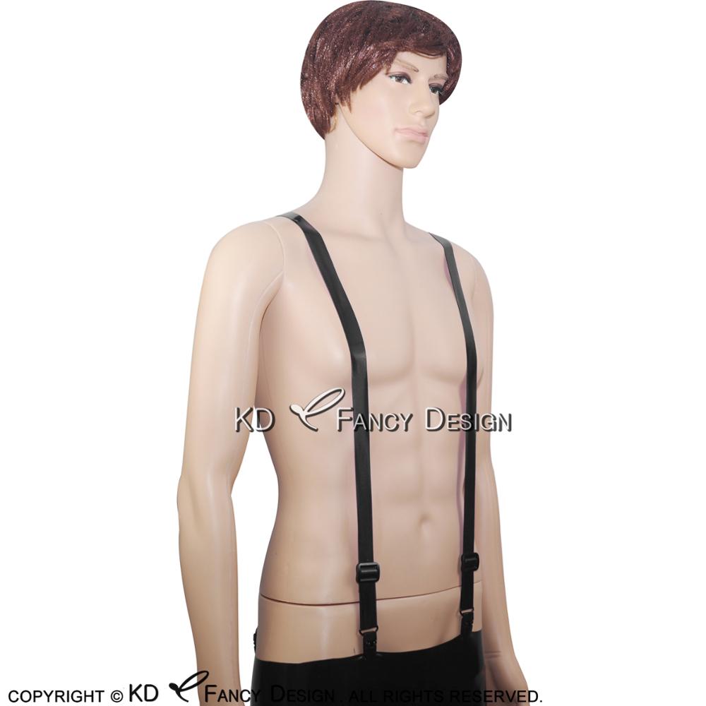 Black Sexy Rubber Latex Suspen - Garter Belt Set 评论和价格
