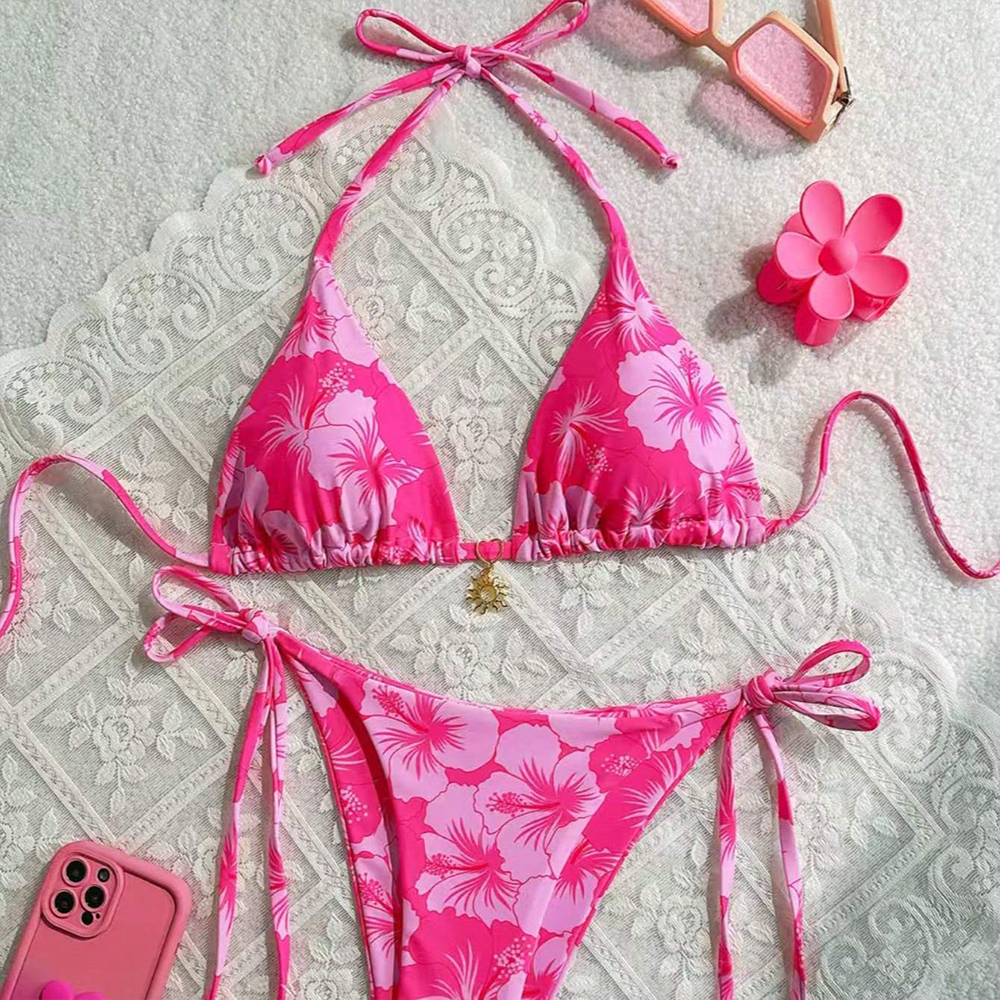 Women's Printed Vest Bikini+Th - Thong Bikini Women 评论和价格