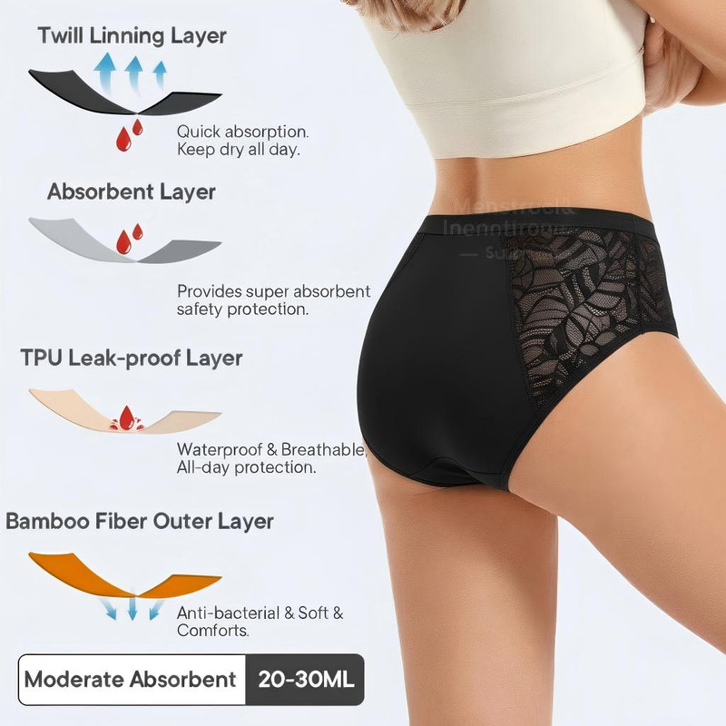 Absorbent Period Underwear Wom - Period Panty Absorbent 评论和价格