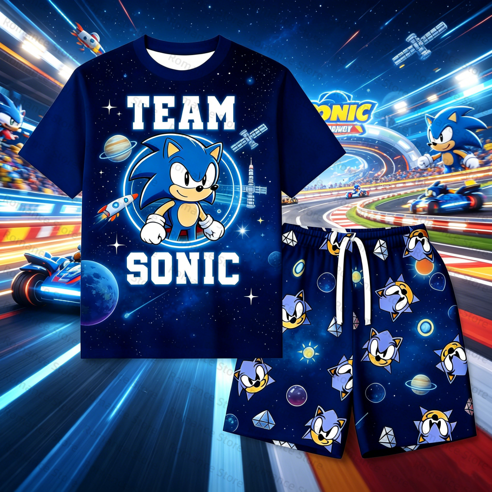 2Pcs Sonic Hedgehog Space T-Sh - Boyshort Underwear 评论和价格