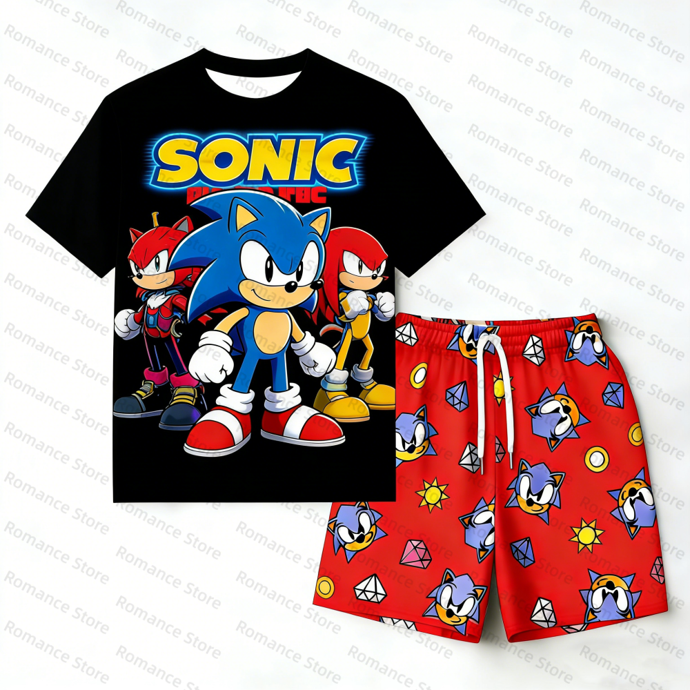 2Pcs Sonic Hedgehog Space T-Sh - Boyshort Underwear 评论和价格