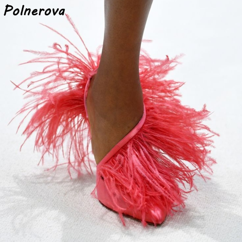 Satin Surround Feather Fringe  - Slip Dress Satin 评论和价格