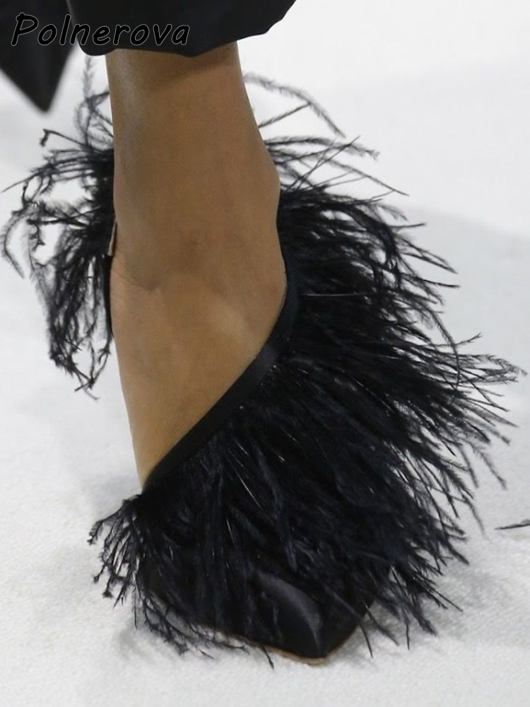 Satin Surround Feather Fringe  - Slip Dress Satin 评论和价格