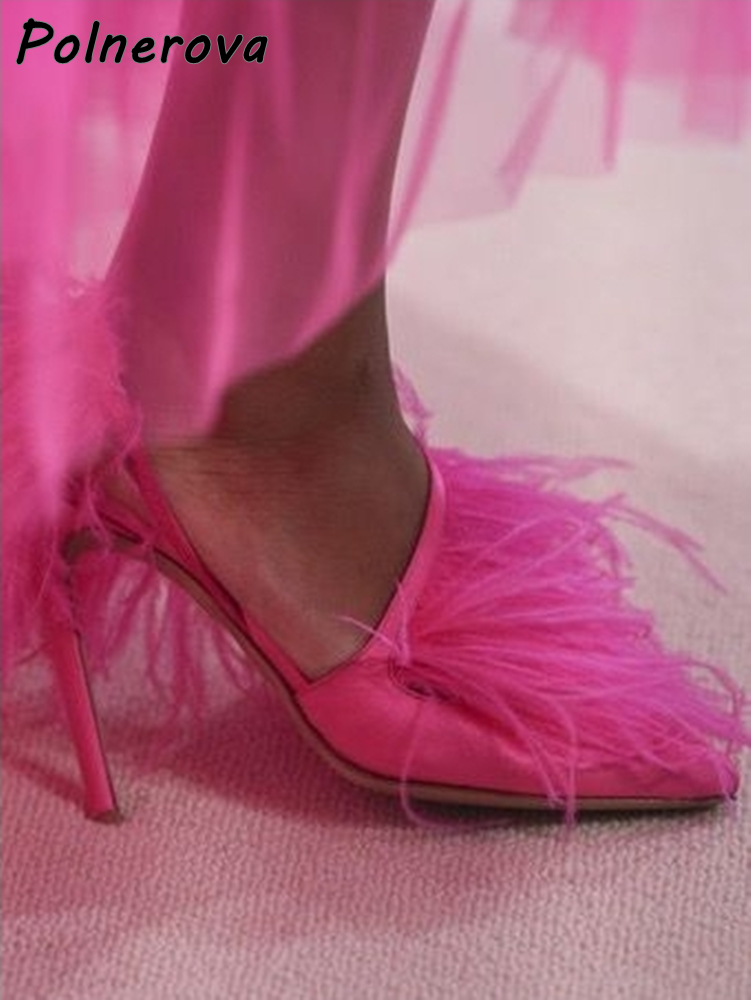 Satin Surround Feather Fringe  - Slip Dress Satin 评论和价格