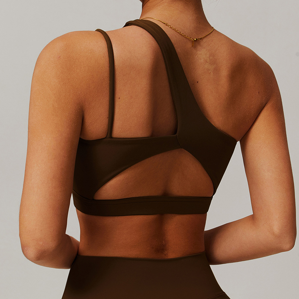 Oblique Shoulder Yoga Bra Wome - Push Up Bra Padded 评论和价格