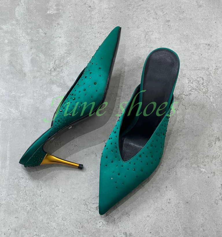 Lady Satin Dark Green Sequins  - Slip Dress Satin 评论和价格