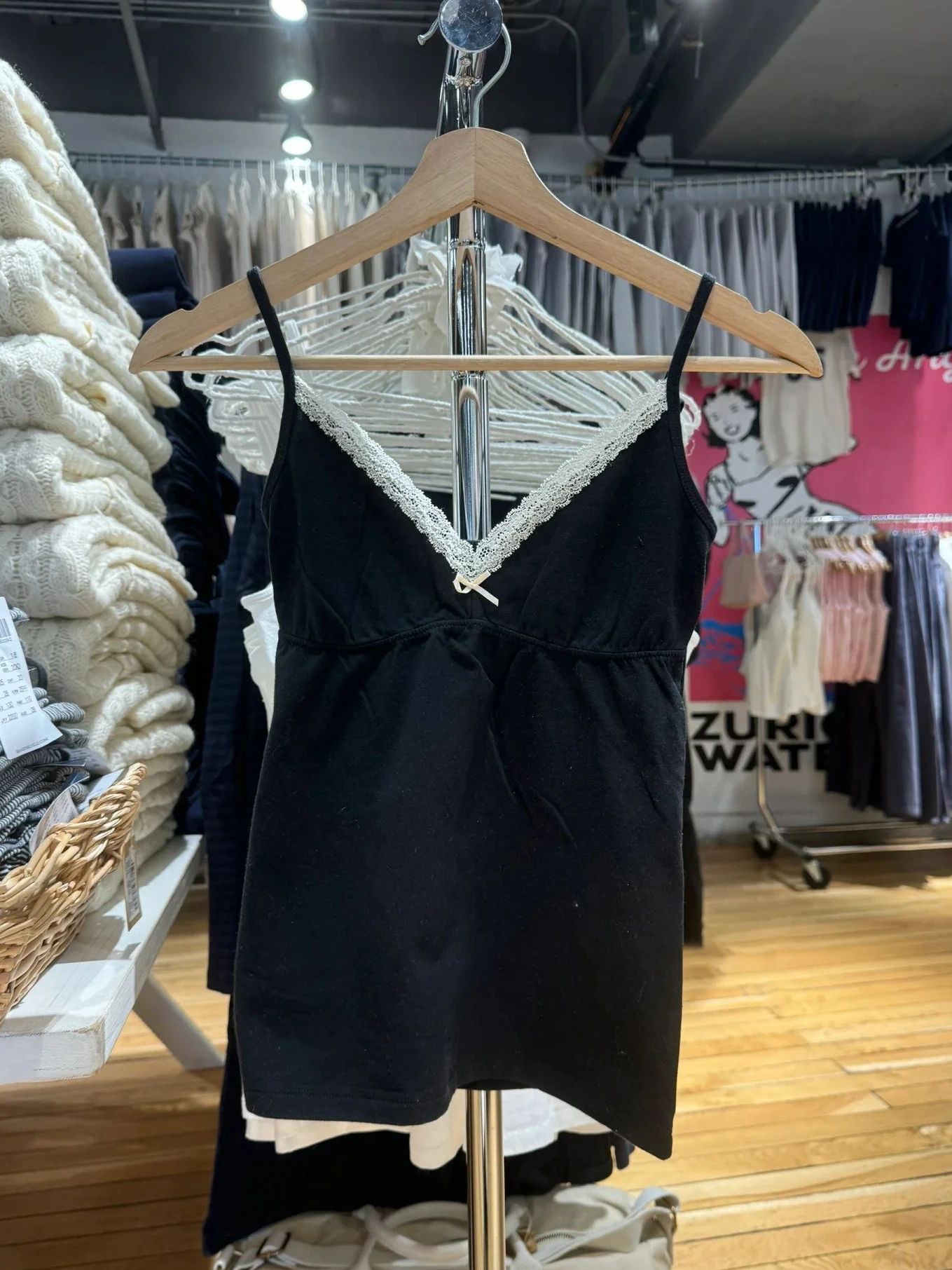 Lace Trim Bow Tank Panties Paj - Cami Top Lace 评论和价格